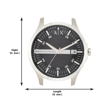 Armani Exchange Hampton AX2103 Men's Chronograph Watch – Black Dial with Silver-Tone Stainless Steel Strap