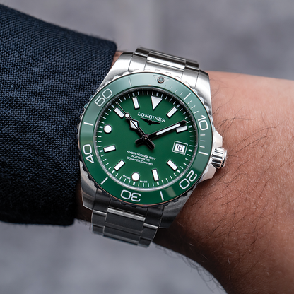 longines HydroConquest 39mm - Green on Bracelet