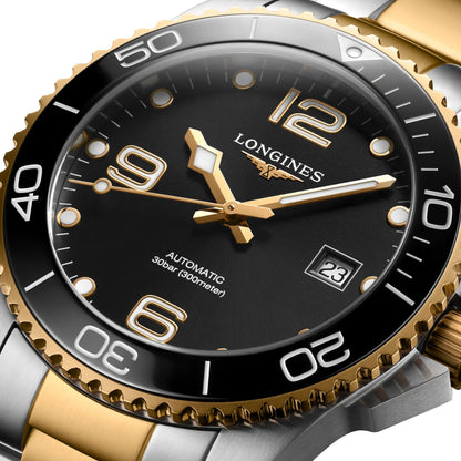 longines HydroConquest Ceramic Bezel Two-Tone 41mm - Black on Bracelet