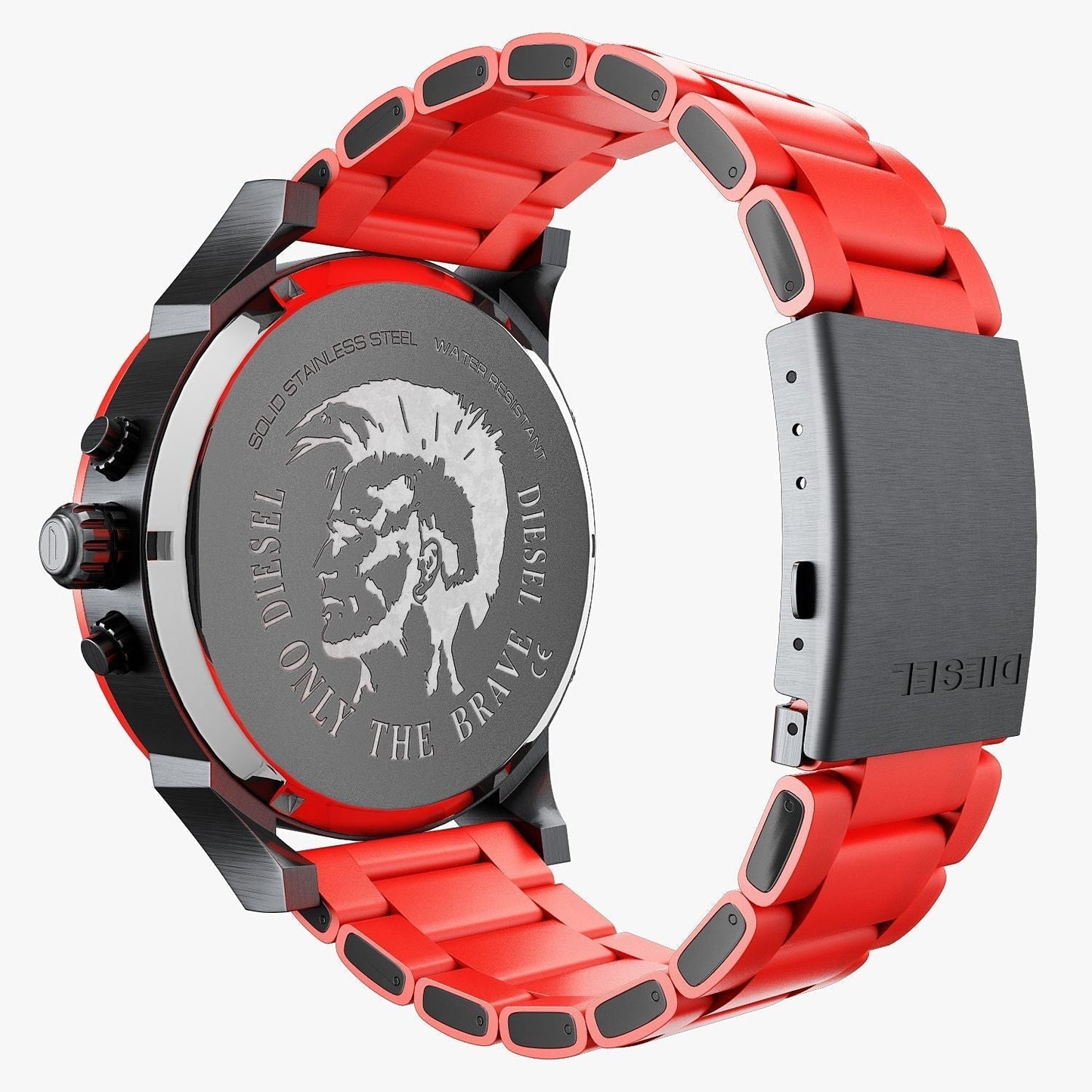 Diesel DZ7370 Mr. Daddy 2.0 Chronograph Men's Watch – Black Dial & Red Silicone Strap
