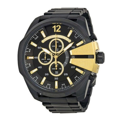Diesel DZ4338 Mega Chief Chronograph Men's Watch – Black Dial & Black Stainless Steel Strap