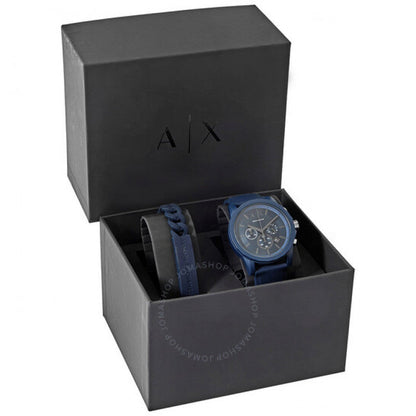 Armani Exchange Outerbanks AX7128 Men's Chronograph Watch – Blue Dial with Blue Silicone Strap