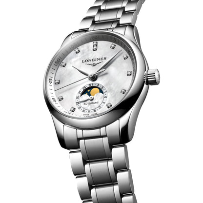 longines Master Collection Moonphase 34mm - White on Bracelet