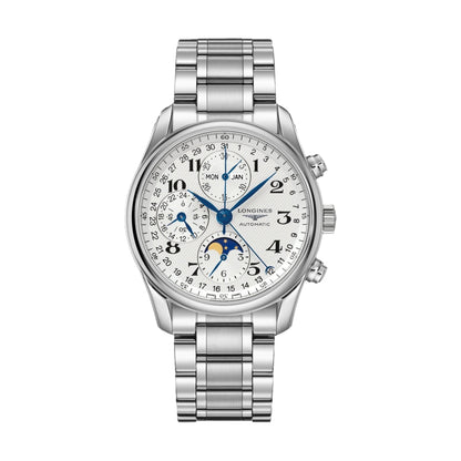 longines Master Collection Chronograph Moonphase 40mm - Silver on Bracelet