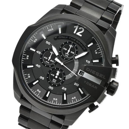 Diesel DZ4283 Mega Chief Chronograph Men's Watch – Black Dial & Black Steel Strap