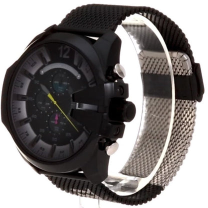 Diesel DZ4514 Mega Chief Chronograph Men's Watch – Black Dial & Black Mesh Bracelet