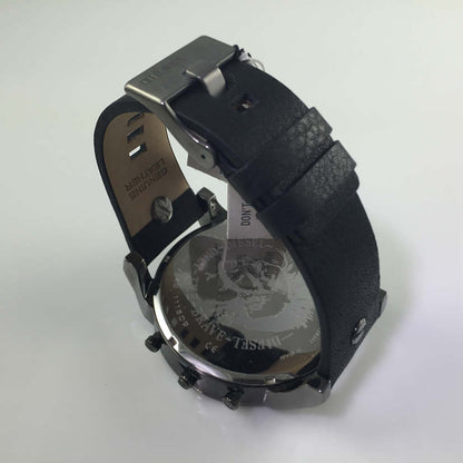 Diesel DZ7348 Mr. Daddy 2.0 Chronograph Men's Watch – Black Dial & Black Leather Strap