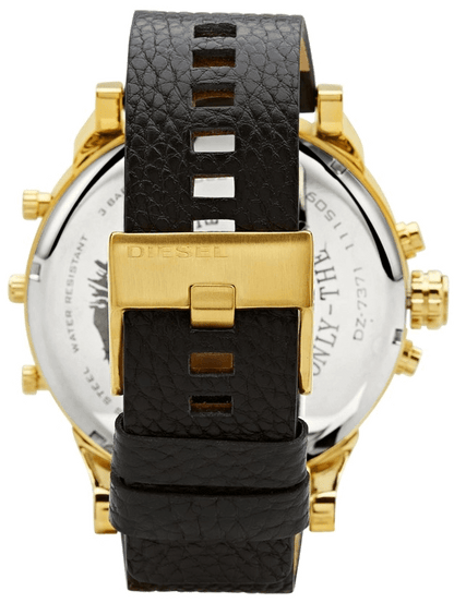 Diesel DZ7371 Mr. Daddy Chronograph Men's Watch – Black Dial & Black Leather Strap