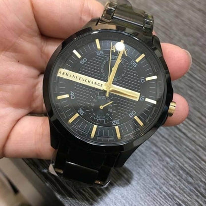 Armani Exchange Hampton AX2121 Men's Chronograph Watch – Black Dial with Black Stainless Steel Strap