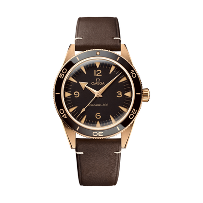 OMEGA Seamaster 300 Bronze Gold 41mm - Brown on Leather Strap