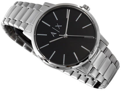 Armani Exchange Cayde AX2700 Men's Analog Watch – Black Dial with Silver Stainless Steel Bracelet