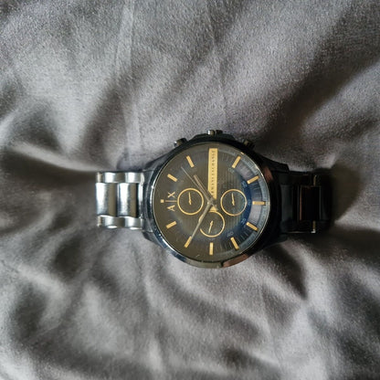 Armani Exchange Hampton AX2164 Men's Chronograph Watch – Black Dial with Black Stainless Steel Strap