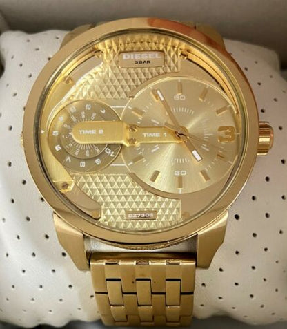 Diesel DZ7306 Mini Daddy Chronograph Men's Watch – Gold Dial & Gold Stainless Steel Strap