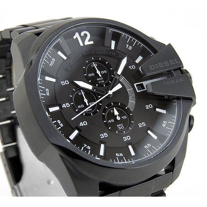 Diesel DZ4283 Mega Chief Chronograph Men's Watch – Black Dial & Black Steel Strap