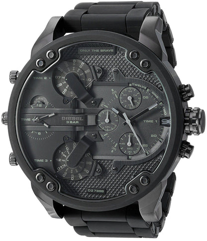 Diesel DZ7396 Mr. Daddy 2.0 Chronograph Men's Watch – Black Dial & Black Stainless Steel Strap
