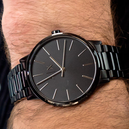 Armani Exchange Cayde AX2701 Men's Analog Watch – Black Dial with Black Stainless Steel Strap